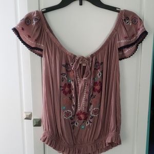 Flowy boho peasant top